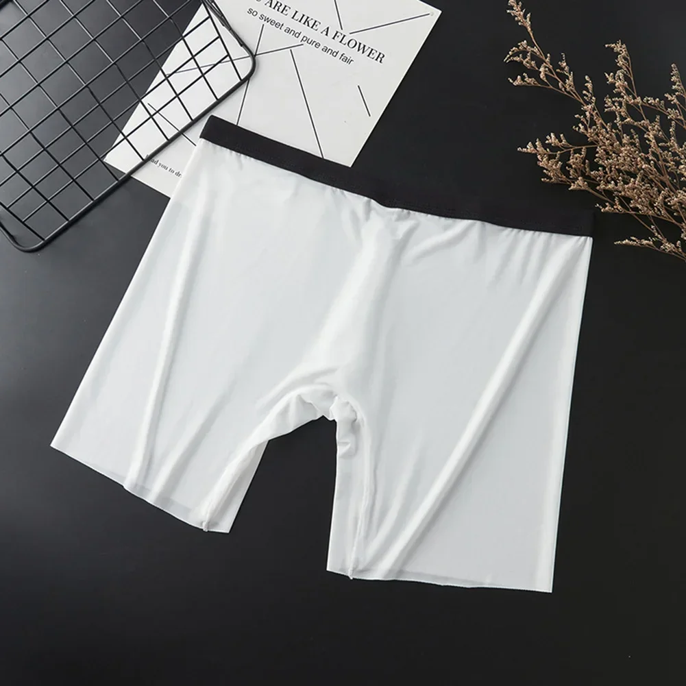 

Men Ice Silk Boxer Briefs Lengthening Wear Resistant Underwear Shorts Panties Elastic Breathable Scrotum Bulge Underpants