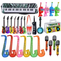 Inflatable Musical Instrument Balloon 80s 90s Party Decorations Guitar Saxophone Piano Keyboard Ball Concert  Rock Party Props