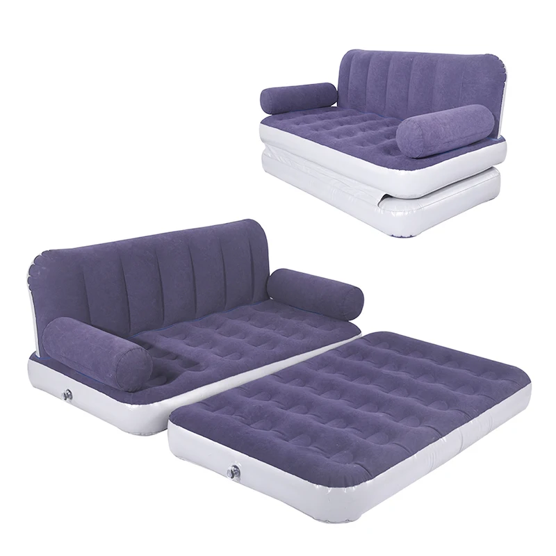 High Quality Modern Foldable Eco-friendly PVC Inflatable Lounger Sofa Bed for Camping Beach Bedroom Living Room Use-Portable