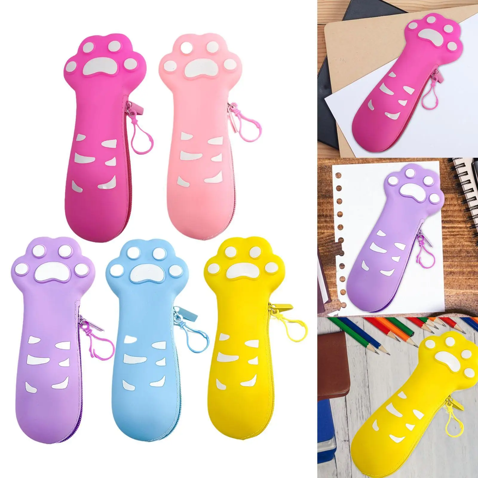 مقلمة من السيليكون للفتيات هدية إبداعية للطلاب حقيبة أقلام رصاص متعددة الأغراض #4