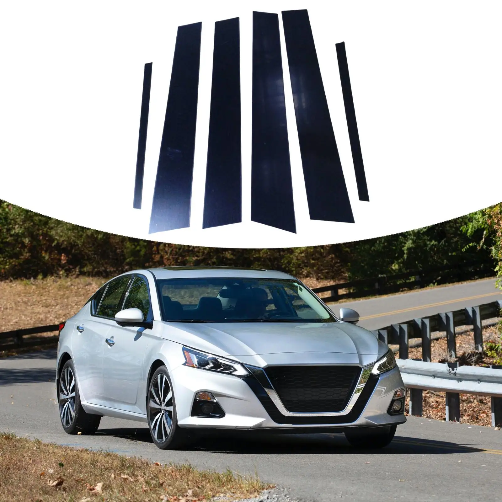 

6 Pieces Door Window Cover Trim Door Post Decal for Nissan 06-23 Aitima