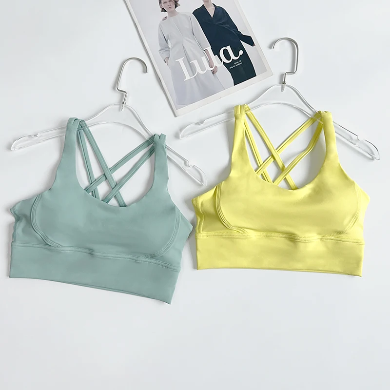 Solid Color Women Fitness Yoga Bras Race Back Sports Bras Nylon Top Women Bra Sexy Breathable Underwear For Women Gym