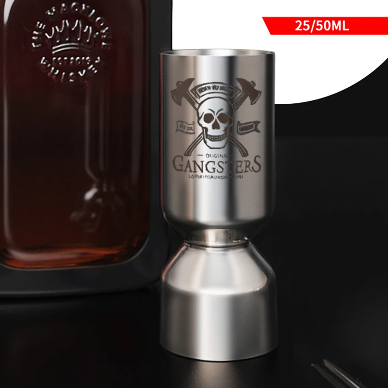 Measure Cup For Bar Kitchen 304 Stainless Steel Cocktail Measuring Cup Shot Spirit Jigger Skull Measure Cups Kitchen Accessories
