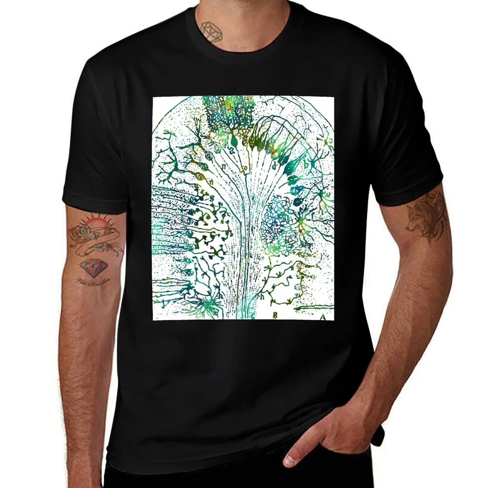 Human Purkinje Nerve Cells T-Shirt Fashion Casual Short Sleeve Top T-Shirt