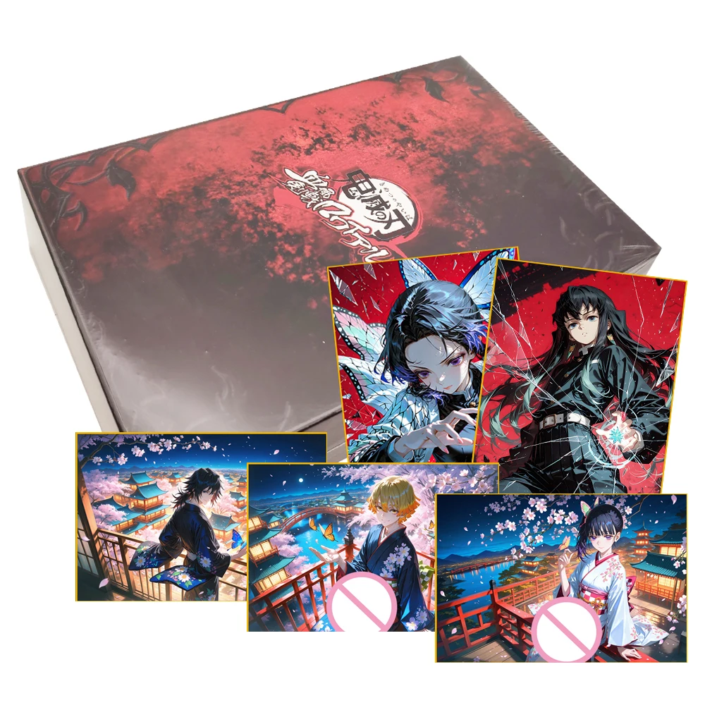 

Demon Slayer Collection Cards for Boy Girl Anime Kamado Tanjiro Tomioka Giyuu Cool Close-up Color Paper Cards Peripheral Gifts