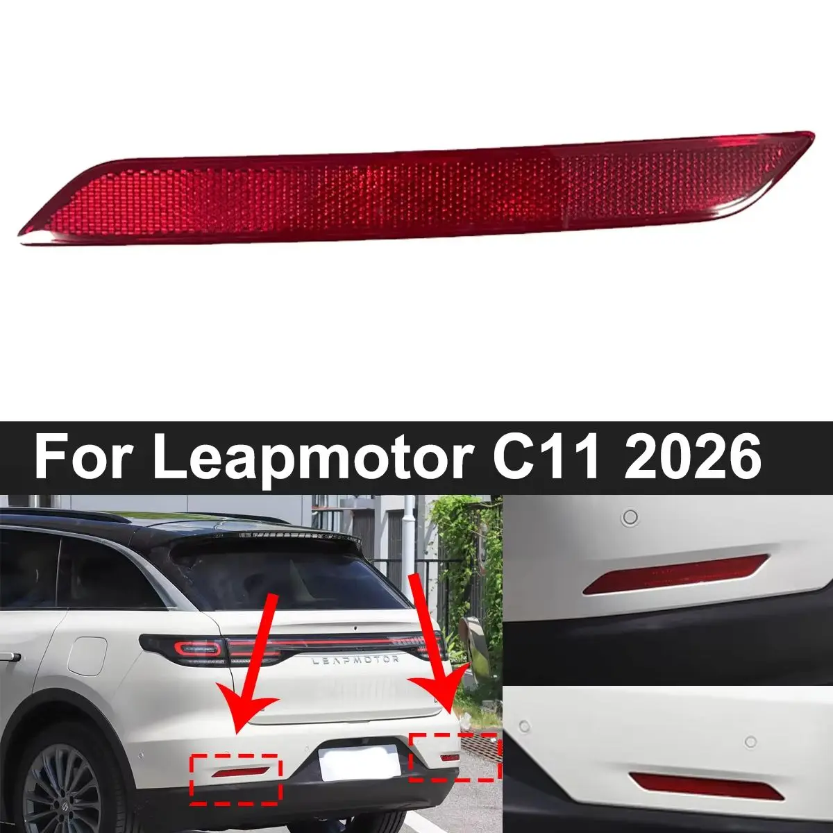 Rear Bumper Light Lamp compatible with Leapmotor C11 2026 OE 8041130-CA05 8041140-CA05   Replacement Auto Parts