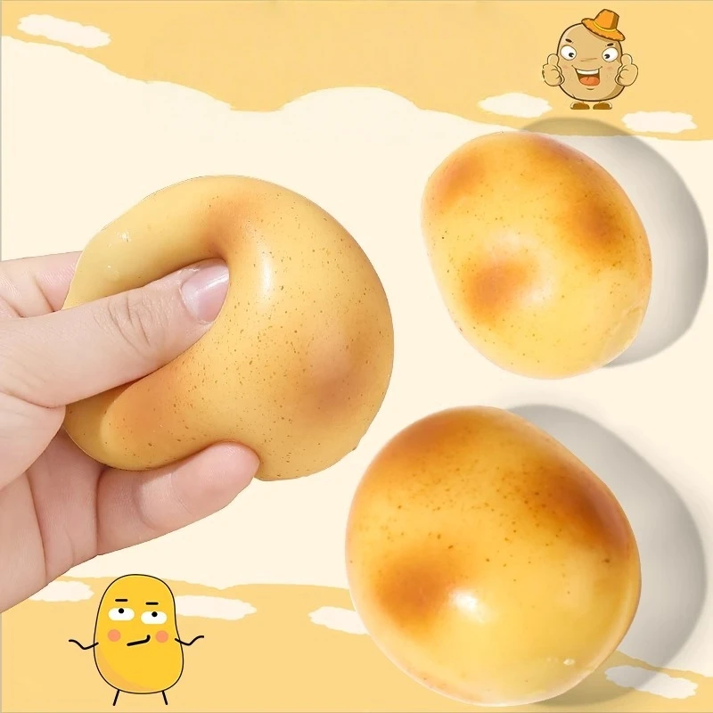 1PC Squishy Potato Squeeze Prank Toys Simulated Food Stress Relief Calming Sensory Decompression Toy Office Travel Birthday Gift