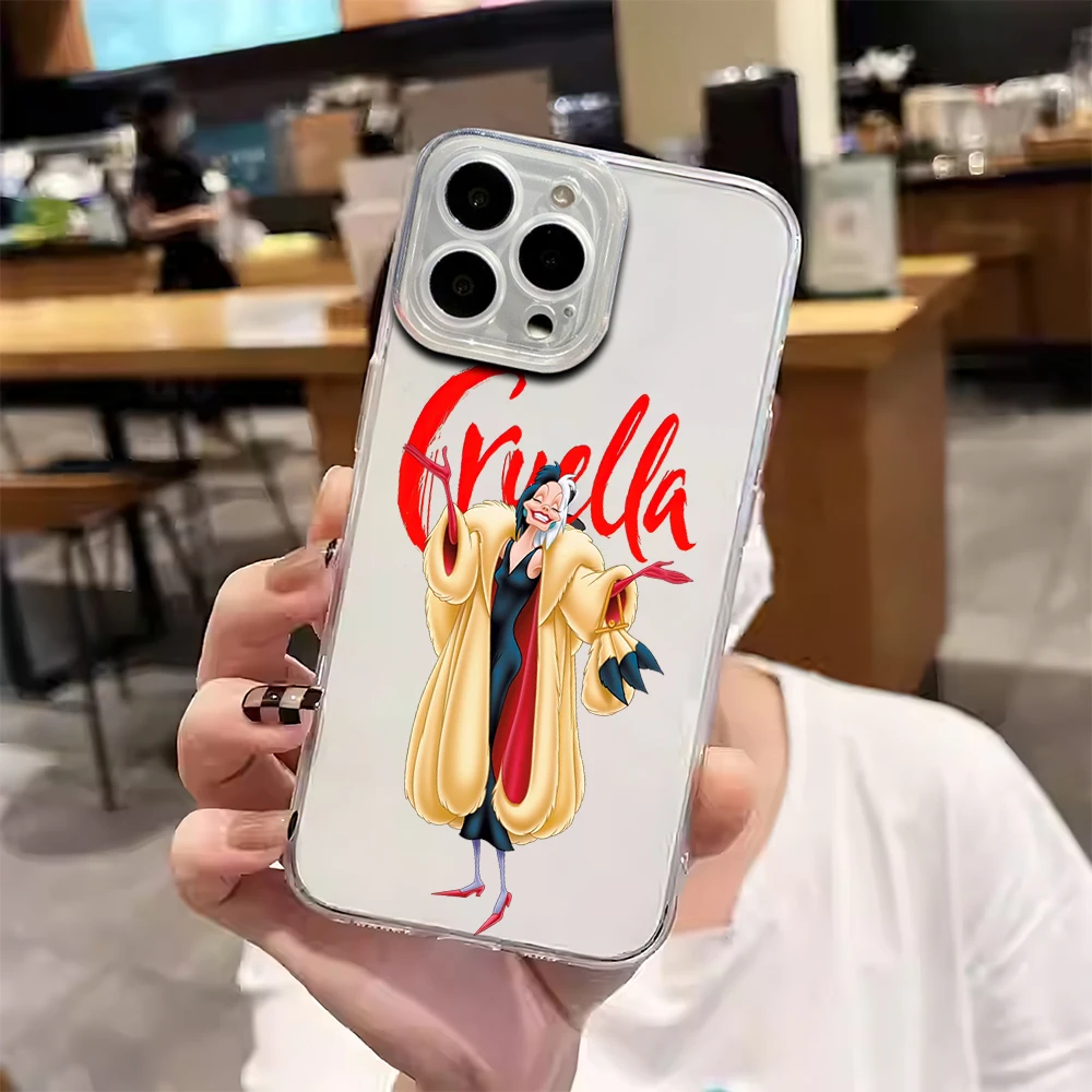 MINISO 악당 C-Cruella De Vil 101 휴대폰, 삼성 A31 54 35 55 S20 S21 S22 S23 S24 FE PLUS 울트라 투명 소프트 쉘