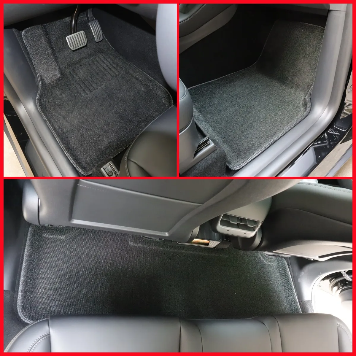 Futhope Floor Mats Black Pad For Tesla Model 3 Y 2020-2023 Custom Waterproof Mat Non-Slip Floor Liners Surrounded Floor Mats