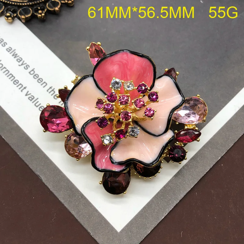 Vintage's French fairy pink enamel glaze flower brooch and earrings