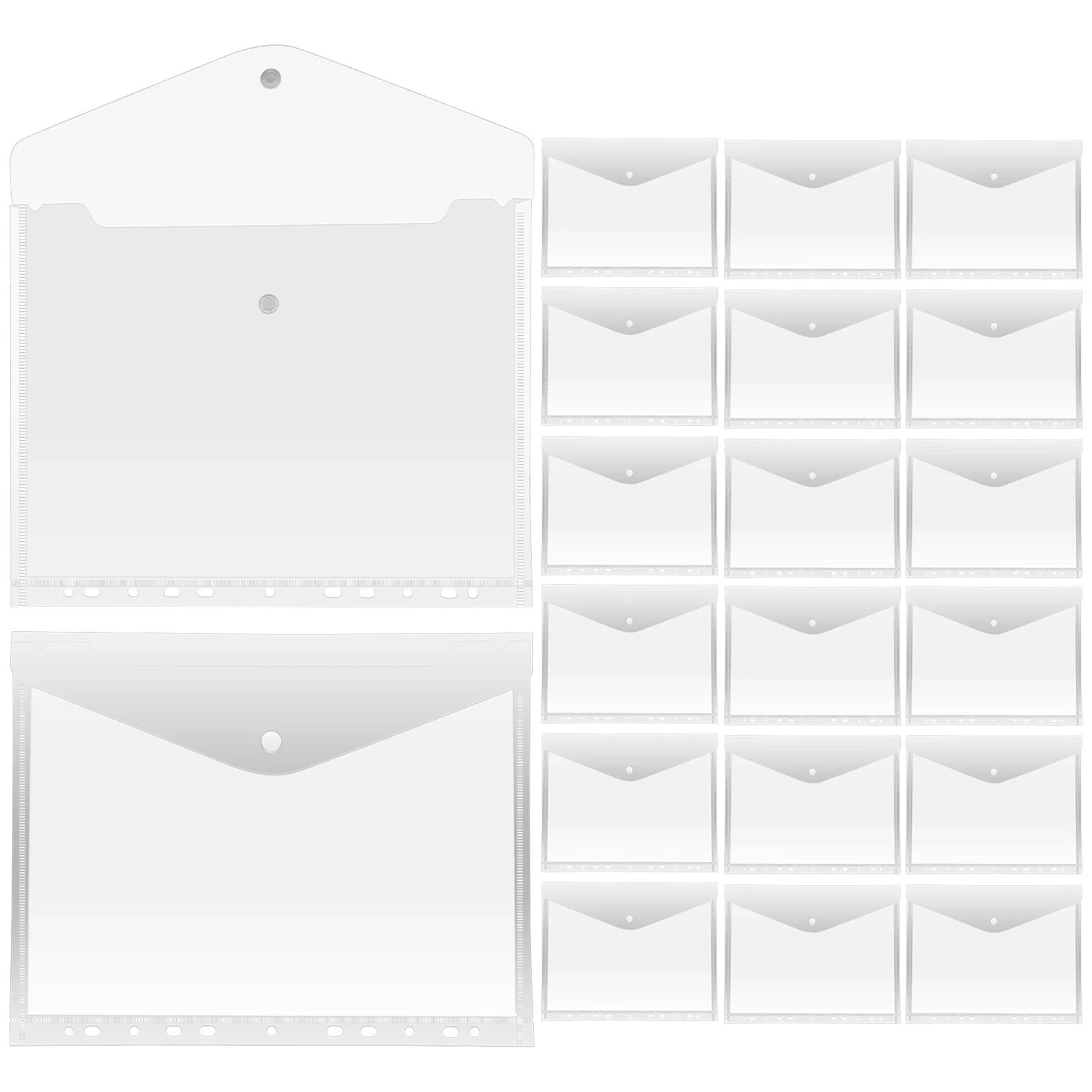 

A4 Binder Paper Sleeves Pockets Bags Storage Pouch Clear School Organizer Transparent File Folder Envelopes