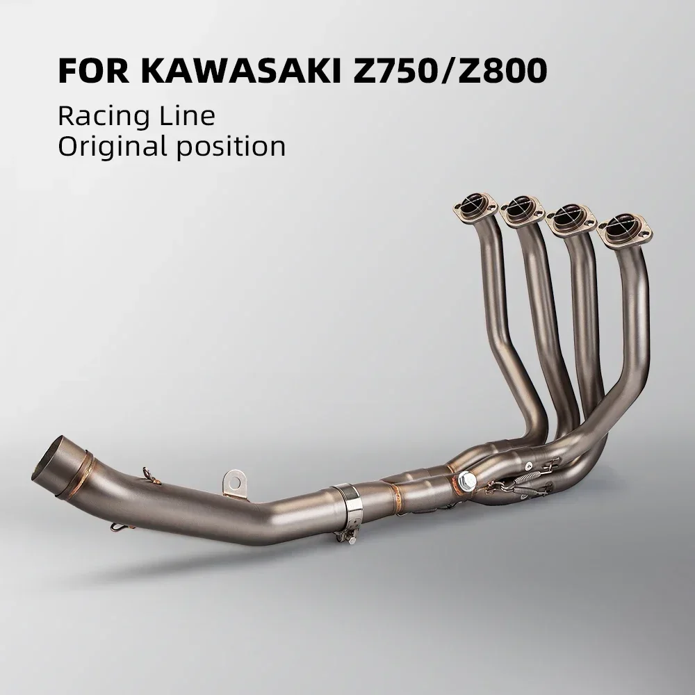 For Kawasaki z800 z750 Full Motorcycle Exhaust System Escape Slip On 51MM Front Tube Link Pipe Connect Original