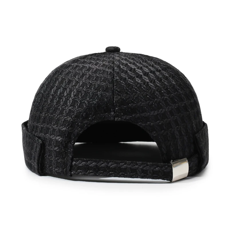 Summer New Style Tang Hat Large Grid Breathable Flapless Bowler Hat Adjustable Hip-Hop Unisex Yupo Landlord Hat Retro