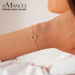 eManco Minimalist Chain Bracelets for Women Adjustable Length Bracelet women Trendy Thin  Stainless Steel Bracelet