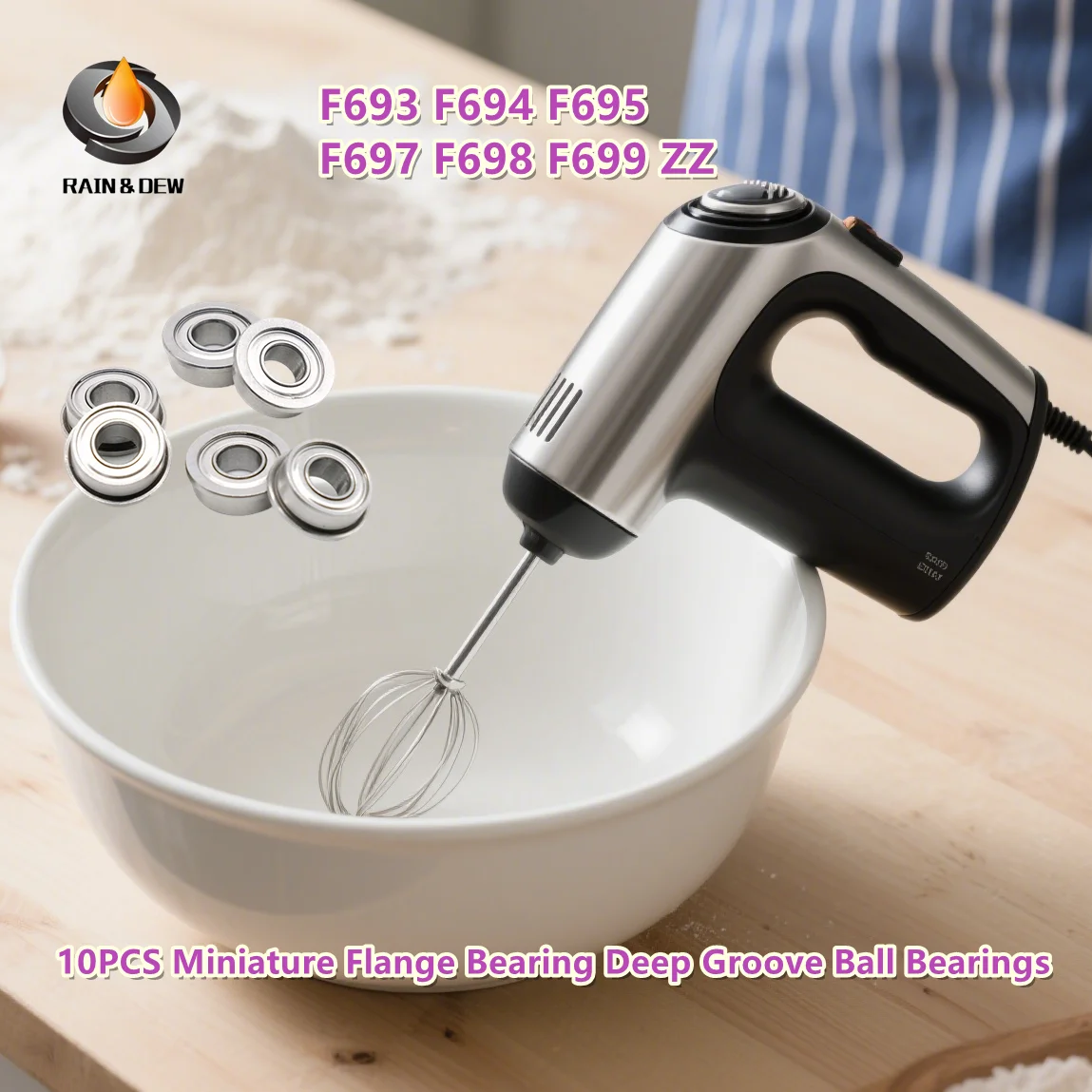 

10 шт. F693 F694 F695 F697 F698 F699 ZZ 2Z миниатюрный фланцевый подшипник радиальные шарикоподшипники