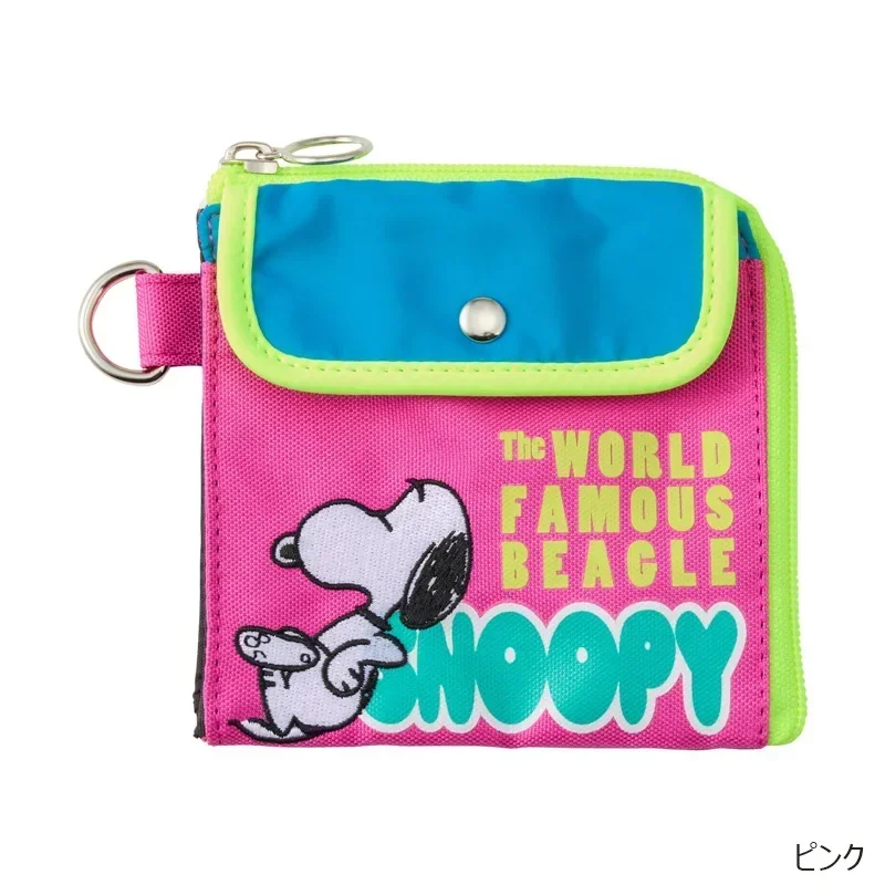 Bolsa de Snoopy con estampado de dibujos animados MINISO, bonita bolsa de almacenamiento bordada, billetera multifuncional Snoopy Zero