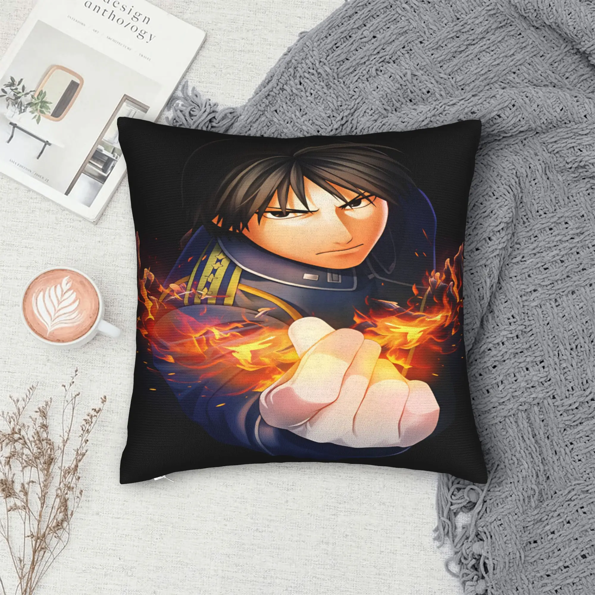 Pillow Case Roy Mustang Soft Fullmetal Alchemists Pillow Cover For Sofa Car Home Decor Novelty Pillowcases
