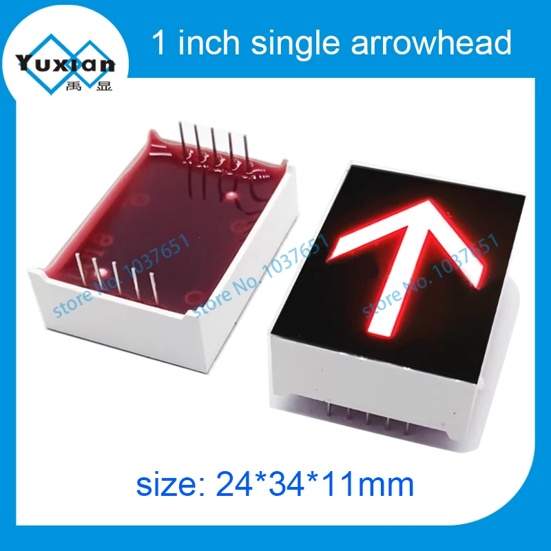 1 inch Red Arrow mark to one side 7 Segment ARROW LED digital tube Display 24*34mm  10pcs/lot