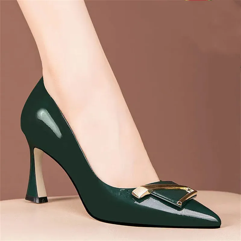 

Cresfimix Zapatos Mujer Women Casual Sweet Light Weight Green Luxury Brand Stiletto Heel Shoes Female Sexy Party Pumps A1317