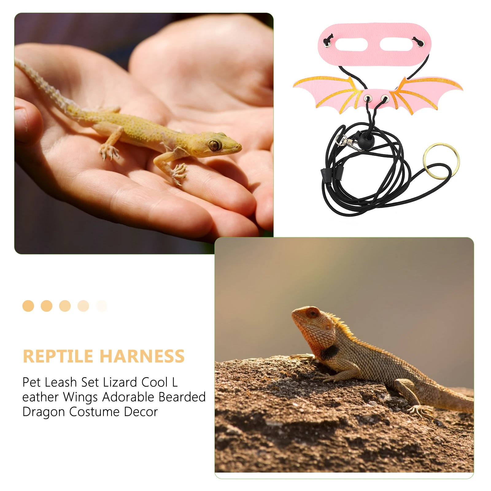 

5Pcs Lizard Harness Wings Bearded Dragon Clothes Adjustable Pet Supplies Lizard Leash Reptile Gear Durable