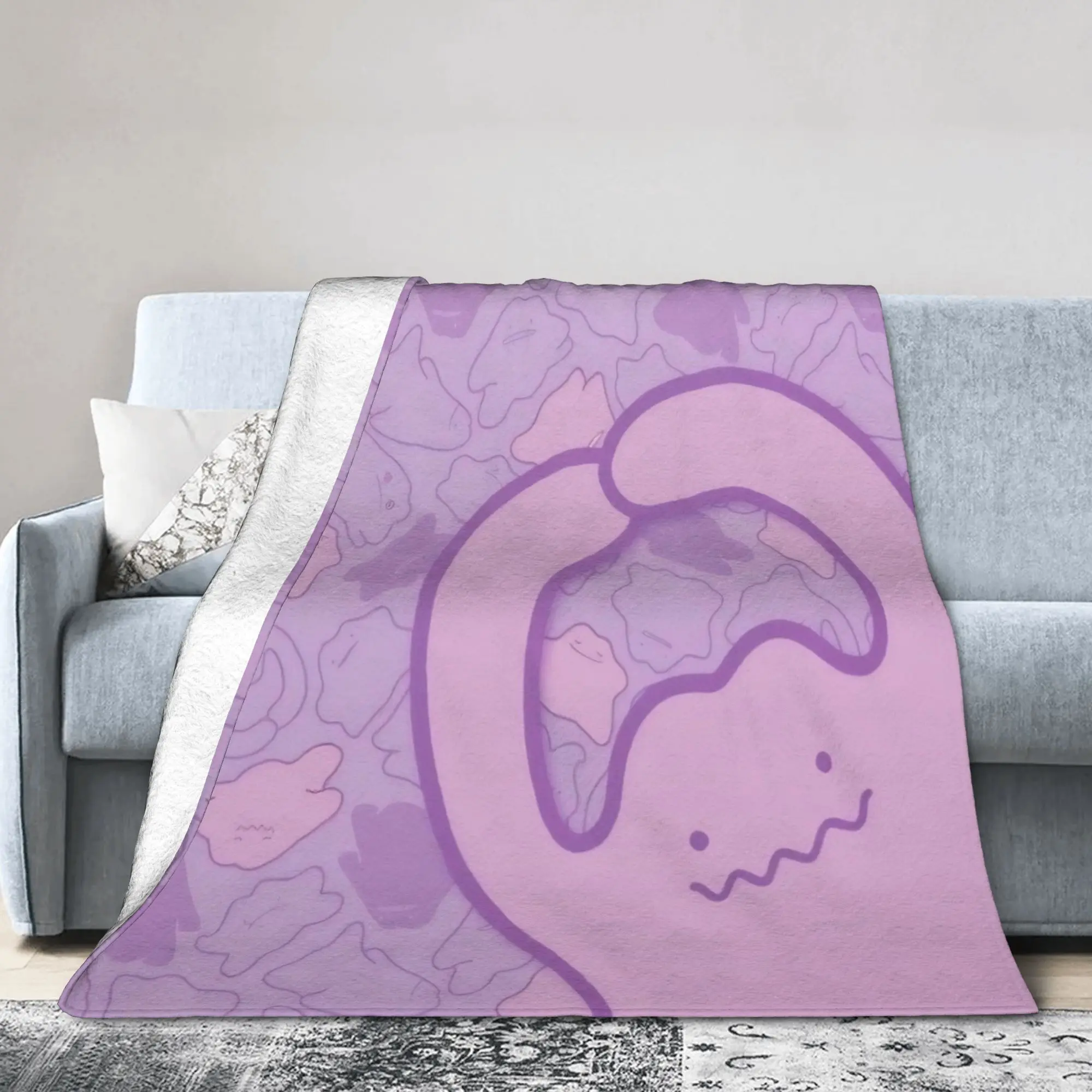 Dittoes Transform Purple blob Wool Blanket Imposter Cartoon Bedding Throw Blankets Bedspreads Ultra-Soft Lounge Multifunction