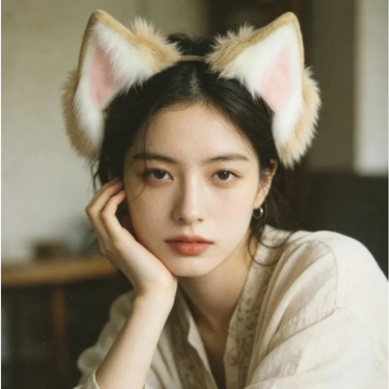 

USB Rechargeable Animated Fur Cat Ear Headband Detachable Headpiece with Moving Ears for Cosplay and Anime Convention