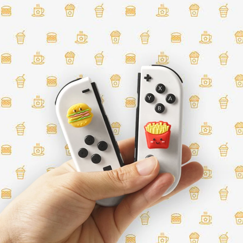 Hamburger Chip Silicone Soft Thumb Stick Grip Cap Joystick Protective Cover For Switch NS Oled/Lite Joy-con Thumbstick Case