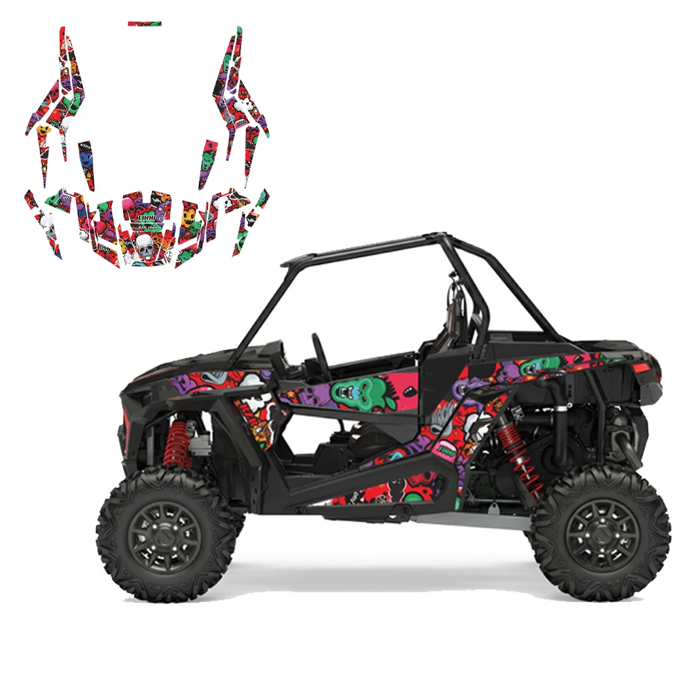 Fit For Polaris RZR 1000 TURBO 2 Door 2014-2019 2015 2016 2017 UTV Backgrounds Decal Graphics Protector Stickers Custom