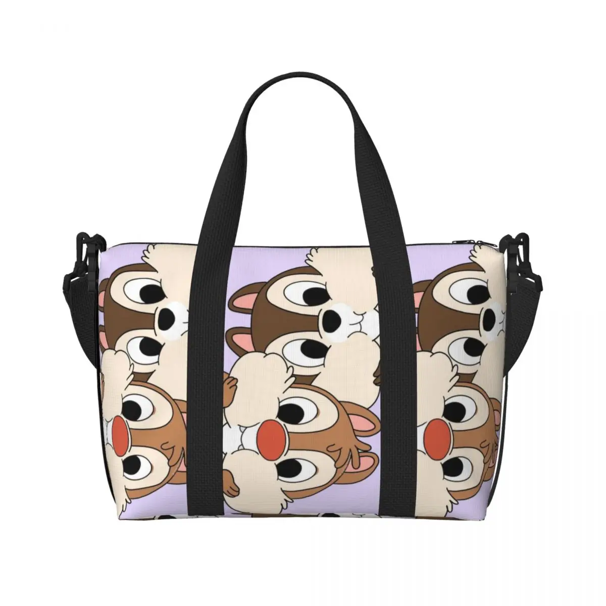 

Забавная женская сумка-тоут с мультяшными персонажами Чипом и Дейлом, большая вместительная сумка для спортзала, пляжа, путешествий, на плечо