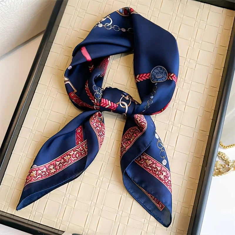 2025 neue Mode 70X70 cm Gedruckt frauen Schal Pashmina Seidenschal Quadrat Schal Dekorative Stirnband Hals Luxus Design Bandana