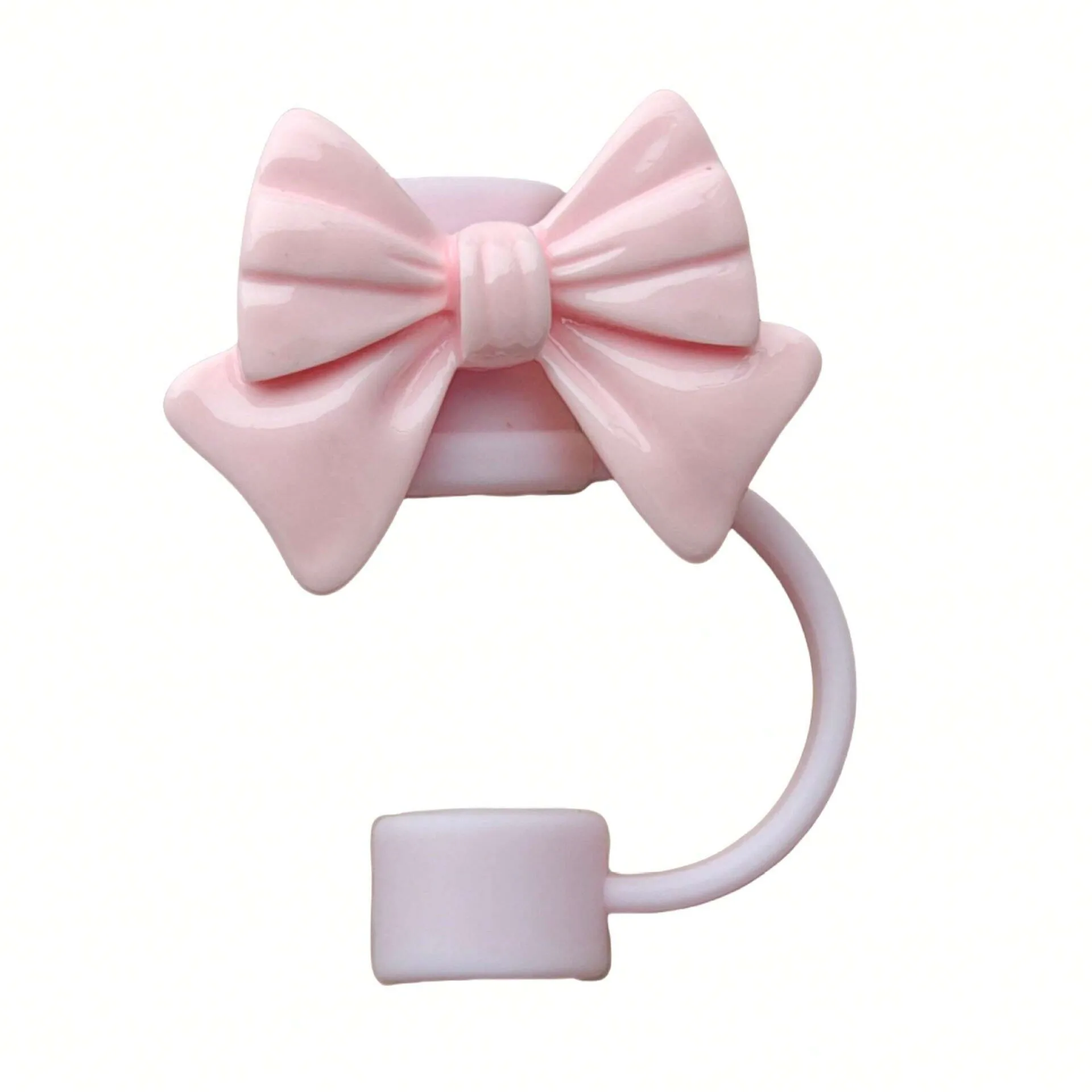 5pcs Bow  Lovely Bowknot Straw Covers Portable Drinking Straw Tips Cover Reusable Straw Protector