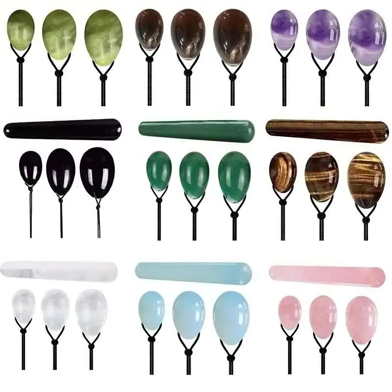 

Quartz Yoni Egg Set Kegel Muscle Exercise Jade Eggs Natural Stones Tightening Vaginal Ball Pelvic Exercise Massage Balls