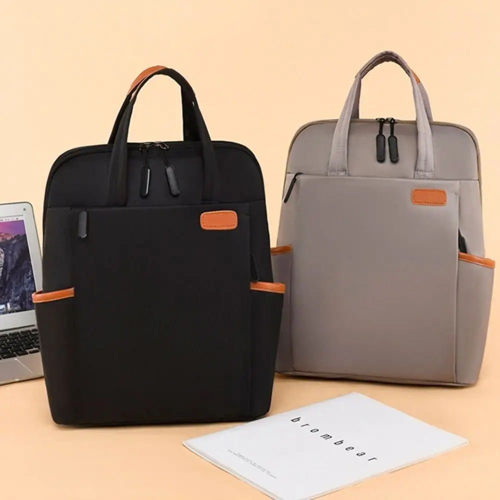 Fashion Oxford Cloth Laptop Backpack Black/Khaki/Pink/Beige Waterproof Rucksack Casual Style Large Capacity Travel Bag Outdoor