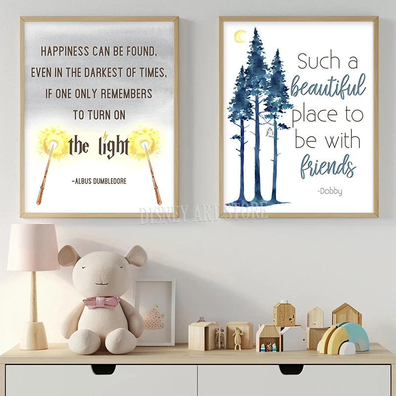 Harry Potter Movie Art Prints Hand Drawn Posters Magic Wand Props Canvas Painting Kids Room Wall Pictures Decor Gifts For Fans view 5
