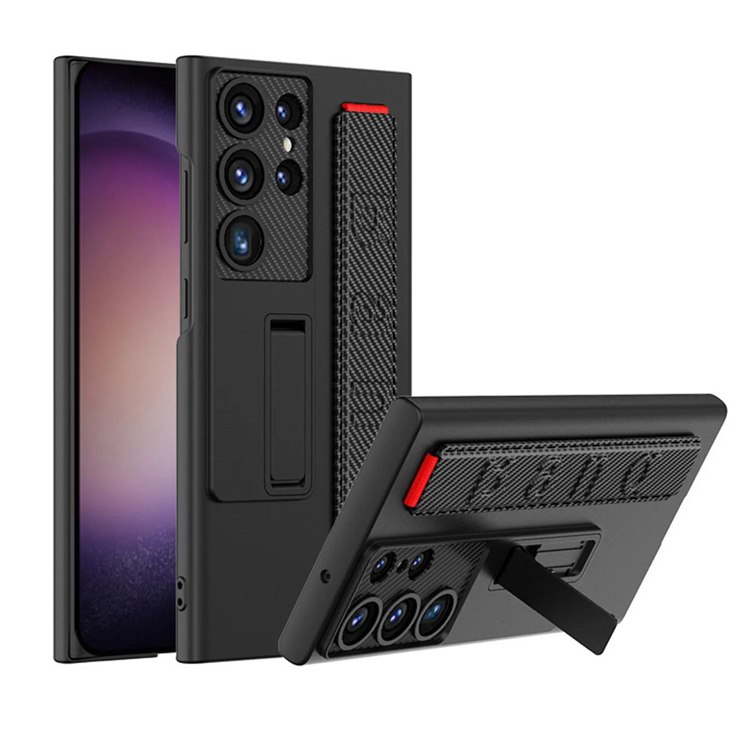 

Чехол для Samsung Galaxy S25 S25 Plus S25 Ultra с ремешком-подставкой, кожаным ремешком и матовым противоударным покрытием из поликарбоната