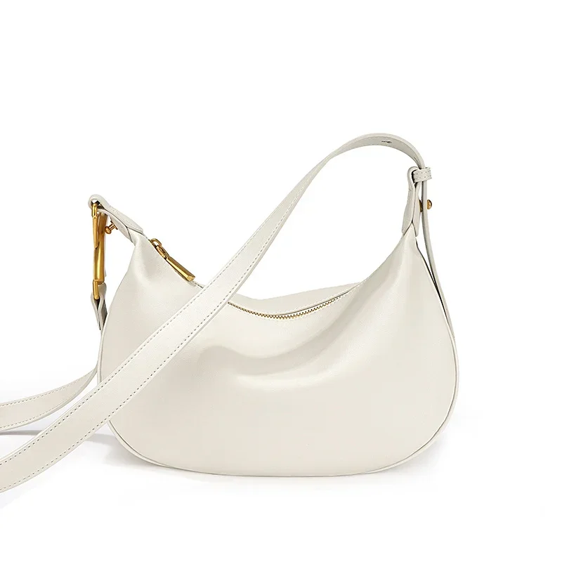 LOERSS-Sac fourre-tout en cuir véritable pour femme, sac à main en cuir de vachette pur, sac à main de niche, sac à bandoulière mode polyvalent, sac décontracté