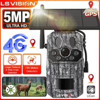 LS VISION 2K Outdoor 4G Solar Cellular Trail Camera Hunting Trail Camera 3-PIRs Motion Activated Trigger Time Night Vision UCon