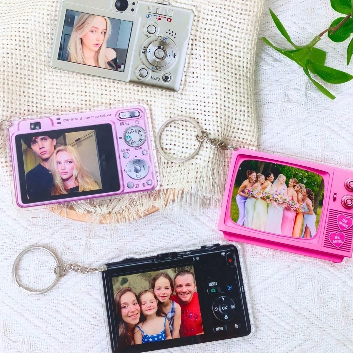 Personalized Camera Photo Keychain, Customized Photo Acrylic Key Ring, Cute Commemorative Gift, Suitable For Family, Friends, Co