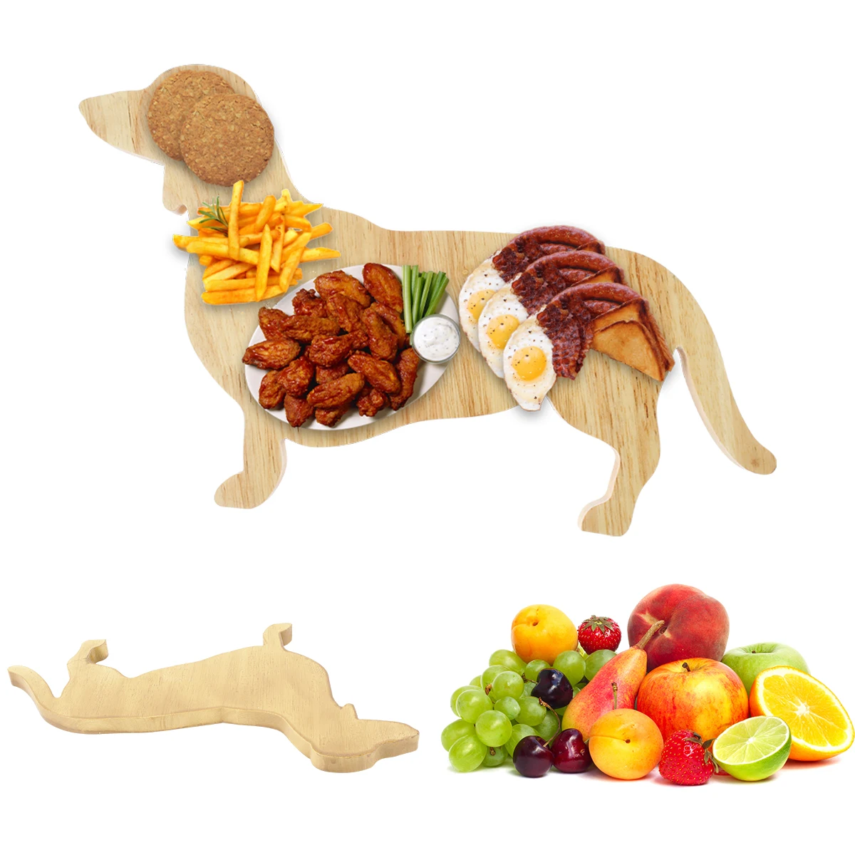 Wooden Dinner Plate Aperitif Board Cute Dog Shape Serving Tray Charcuterie Board Cheese Cutting Board Table Party Decorations