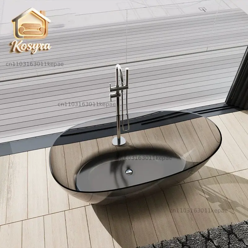 Pure acrylic transparent bathtub, home color crystal resin, popular small apartment hotel double intimate bathtub