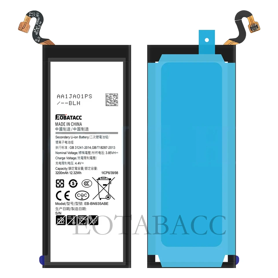 EOENKK Batería de Repuesto EB-BN935ABE para SAMSUNG Note 7/N935 NOTE FE gran capacidad 3500mAh baterías para teléfono móvil 2