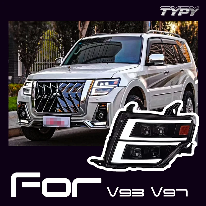 TYPY Car Lights For Pajero V93 V97 V87 Headlight 2009-2021 LED Projetor head Lamp Daytime Running Light Automotive Accessories