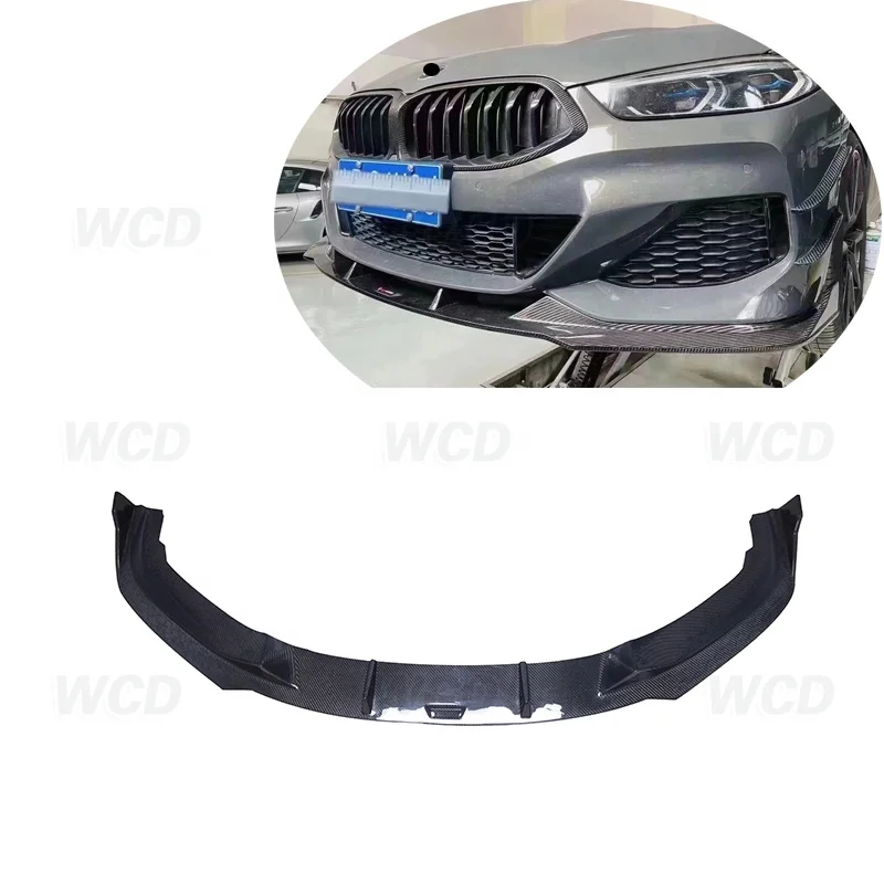 TK Style Front Bumper Lip For BMW 8 Series G14 G15 G16 F91 F93  2019-ON Carbon Fiber Front Lip