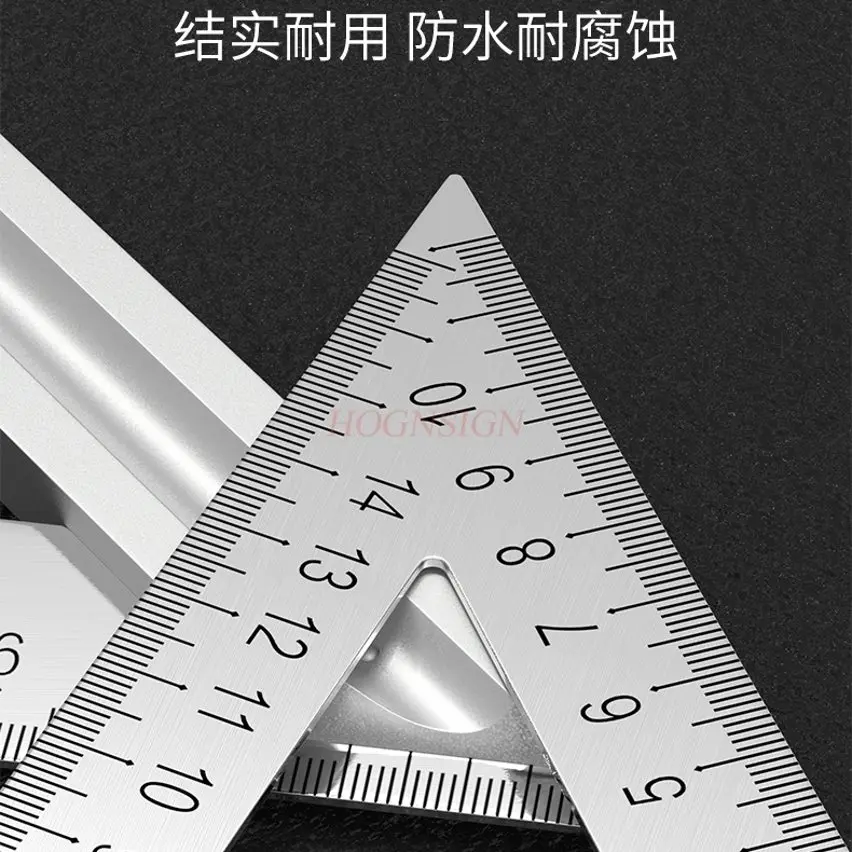 1 шт. треугольная линейка из нержавеющей стали, высокоточная утолщенная угловая линейка для деревообработки под углом 90 градусов, треугольник из алюминиевого сплава 45
