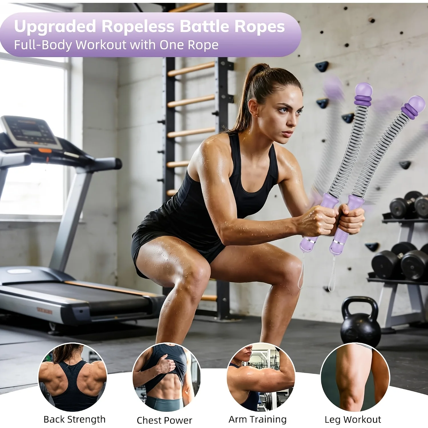 Verbessertes, verstellbares Springseil mit Gewicht, das ein Auslassen der Übungen verhindert, ideal für Fitnessübungen, zum einfachen Mitnehmen und für das Ganzkörper-Krafttraining zu Hause, für
