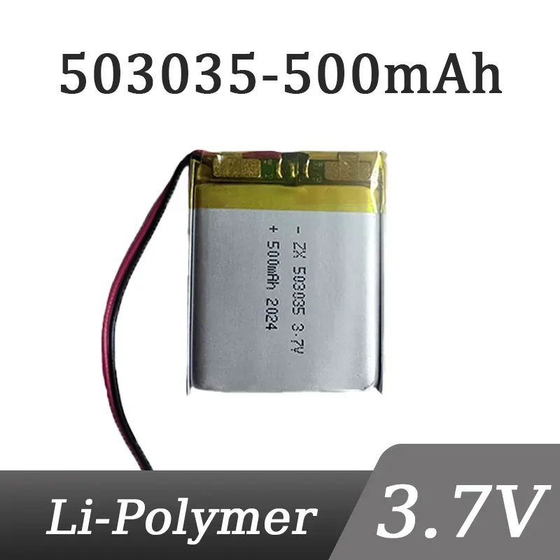 

503035 Polymer Battery 3.7V 500mAh Lithium 3Volt Li Po Ion Lipo Rechargeable Batteries for Dvd GPS Navigation