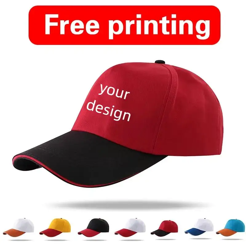 Customized Cap Logo Free Printing Trucker Casual Men Women Baseball Cap Travel Ad Corporate Team Activities Restaurant Diy
