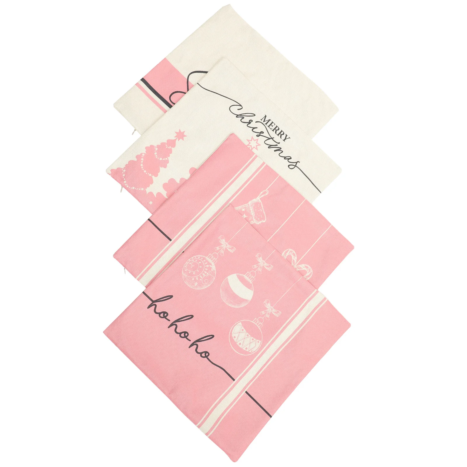 

4pcs Christmas Pillow Covers Polyester Removable Washable For Sofa Bed Chair Holiday Throw Pillows Home Xmas Decorative Cushion