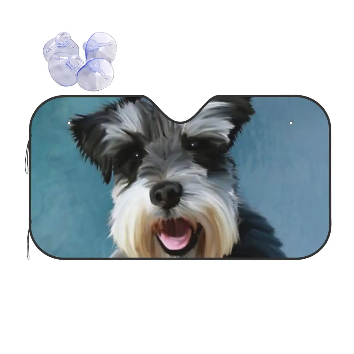 

Miniature Schnauzer Dog Water Color Art Painting Sunshade Windscreen Car Front Windshield Window Sun Visor Accessories Covers