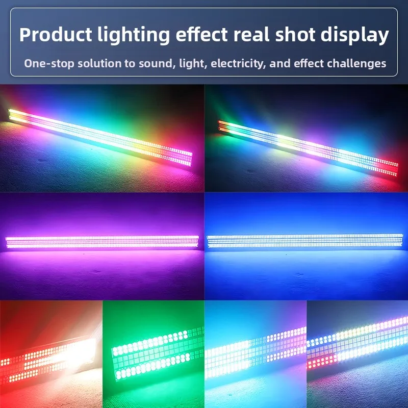 RGB Pixel Strobe Bar, Full-Color Running LED Pixel Light, DMX Stage Lamp for Live Streaming Bar Outdoor Club Wedding